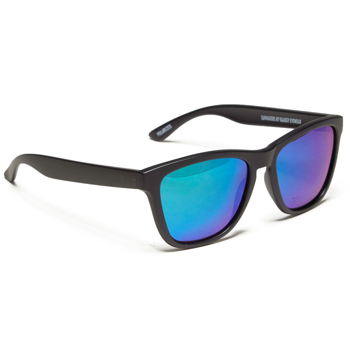 Glassy Deric Polarized Sunglasses - Matte Black/Green Mirror image 1