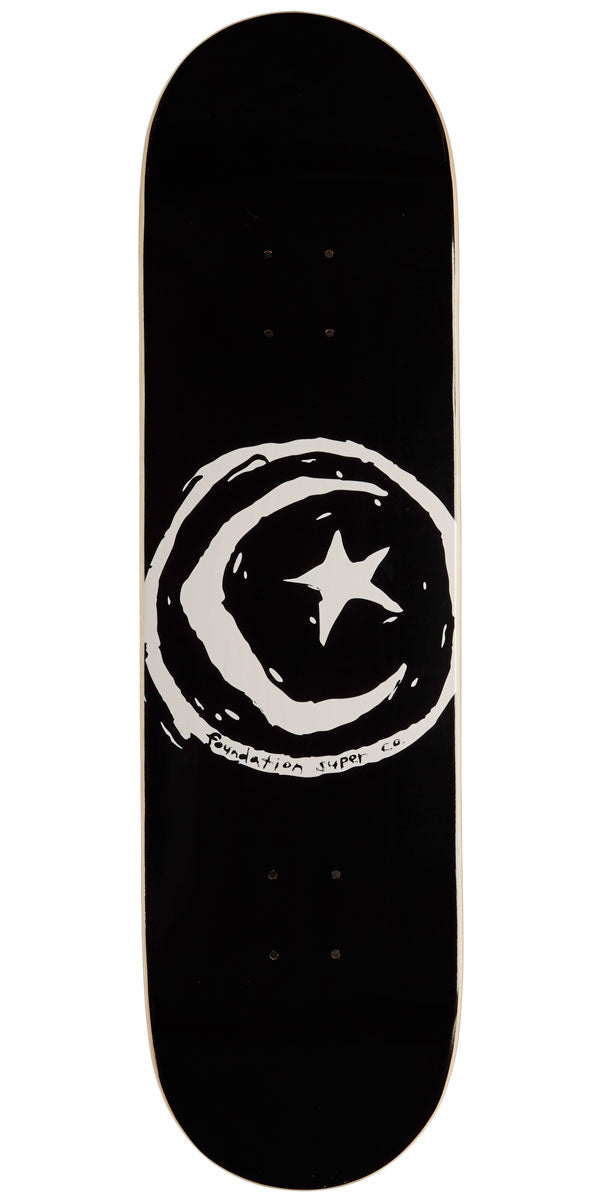 Foundation Star and Moon Skateboard Deck - Black - 8.375