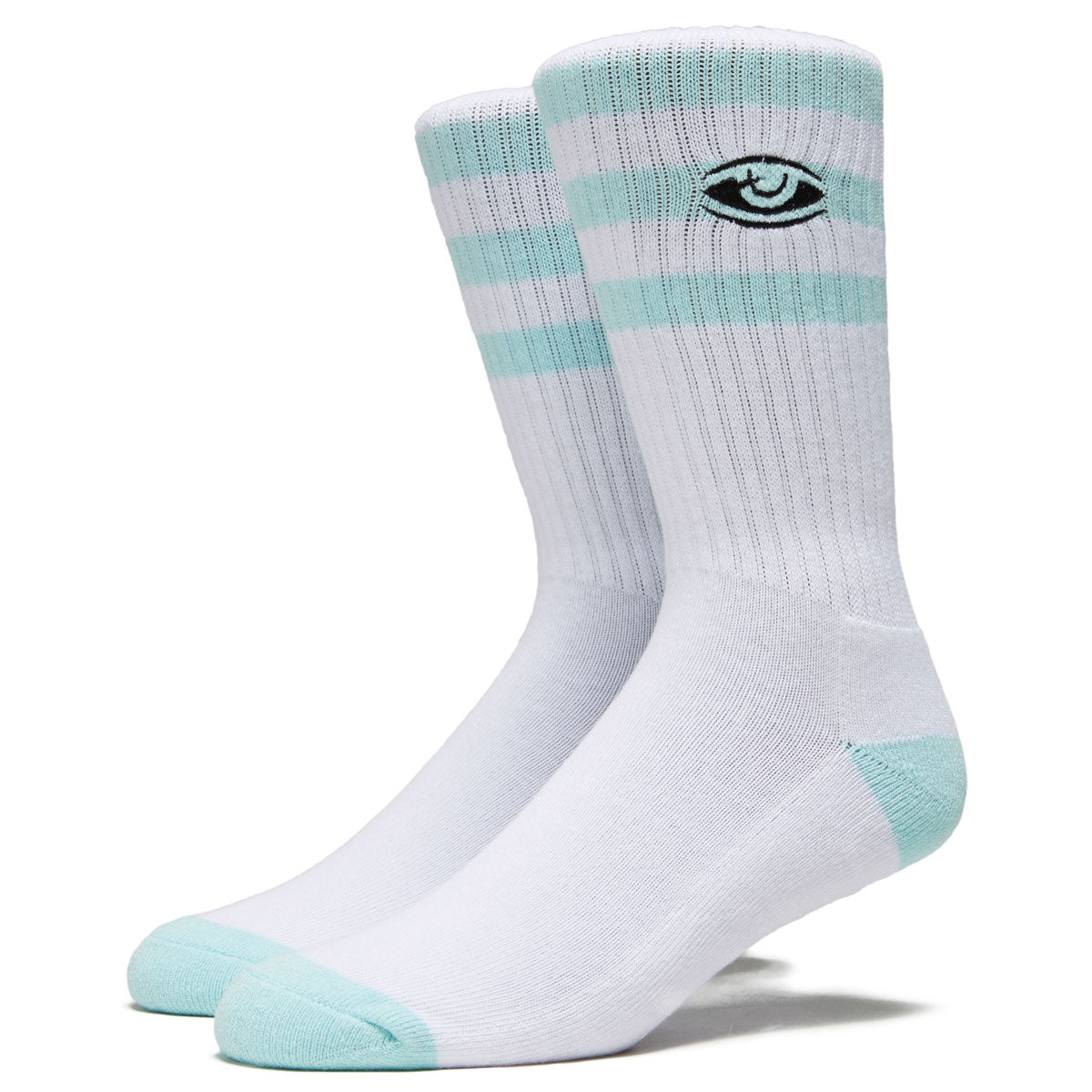 Toy Machine Watching Embroided Socks - Sky