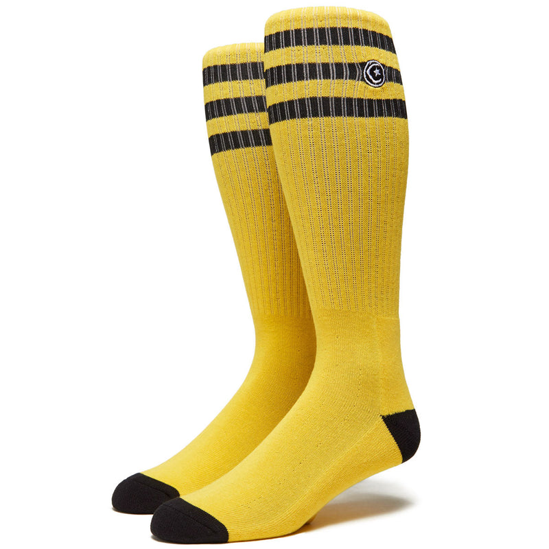 Foundation Tall 3 Stripe Socks - Yellow