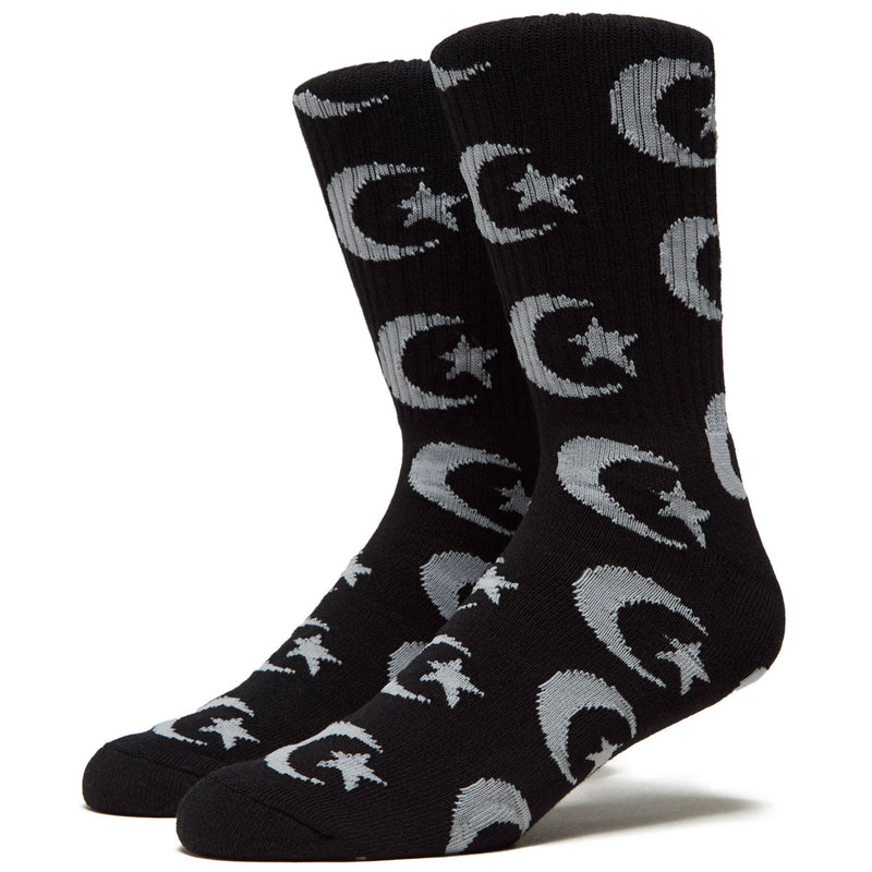 Foundation Star and Moon Repeat Socks - Black
