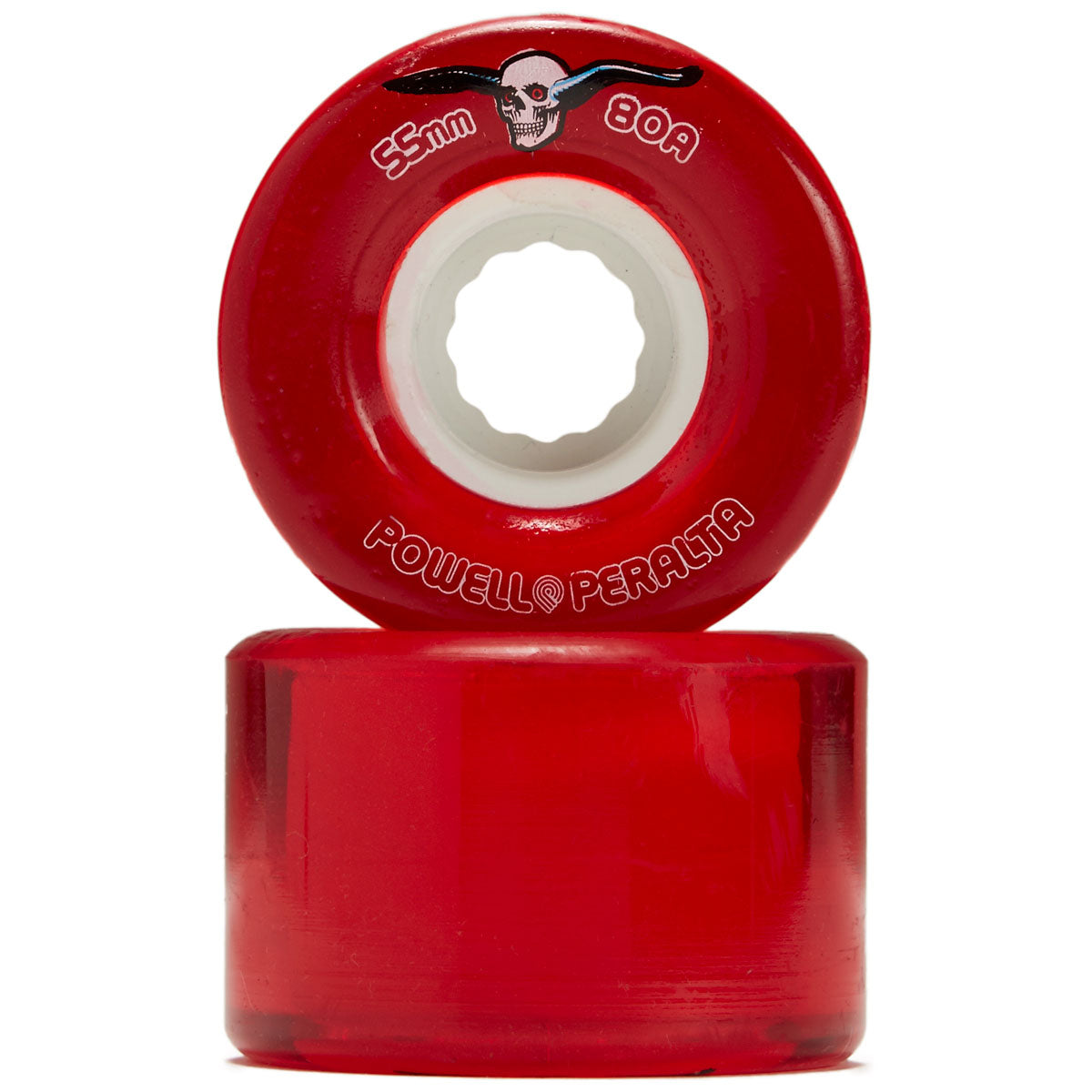 Powell-Peralta Clear Cruisers 80A Skateboard Wheels - Red - 55mm image 2