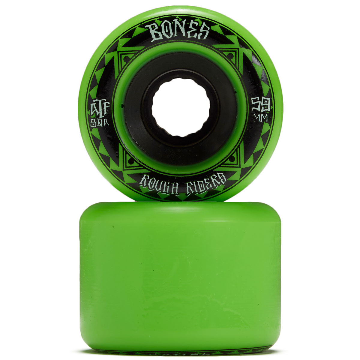 Bones Rough Riders Runners Skateboard Wheels - Green - 59mm image 2