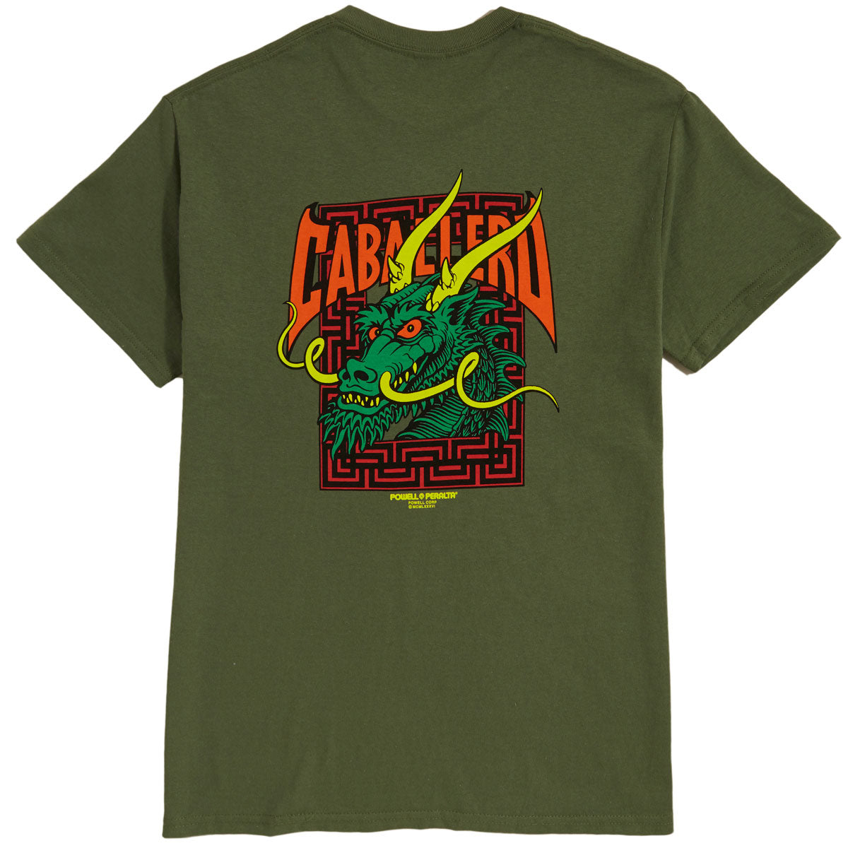 Powell-Peralta Caballero Street Dragon T-Shirt - Military Green image 1