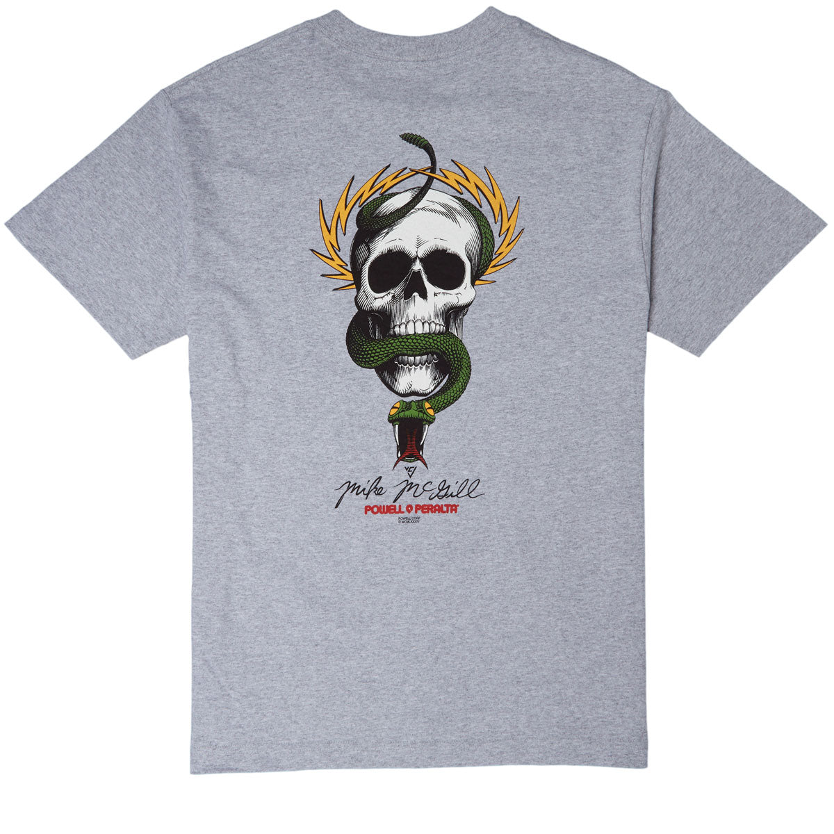 Powell-Peralta McGill Skull and Snake T-Shirt - Athletic Heather image 2