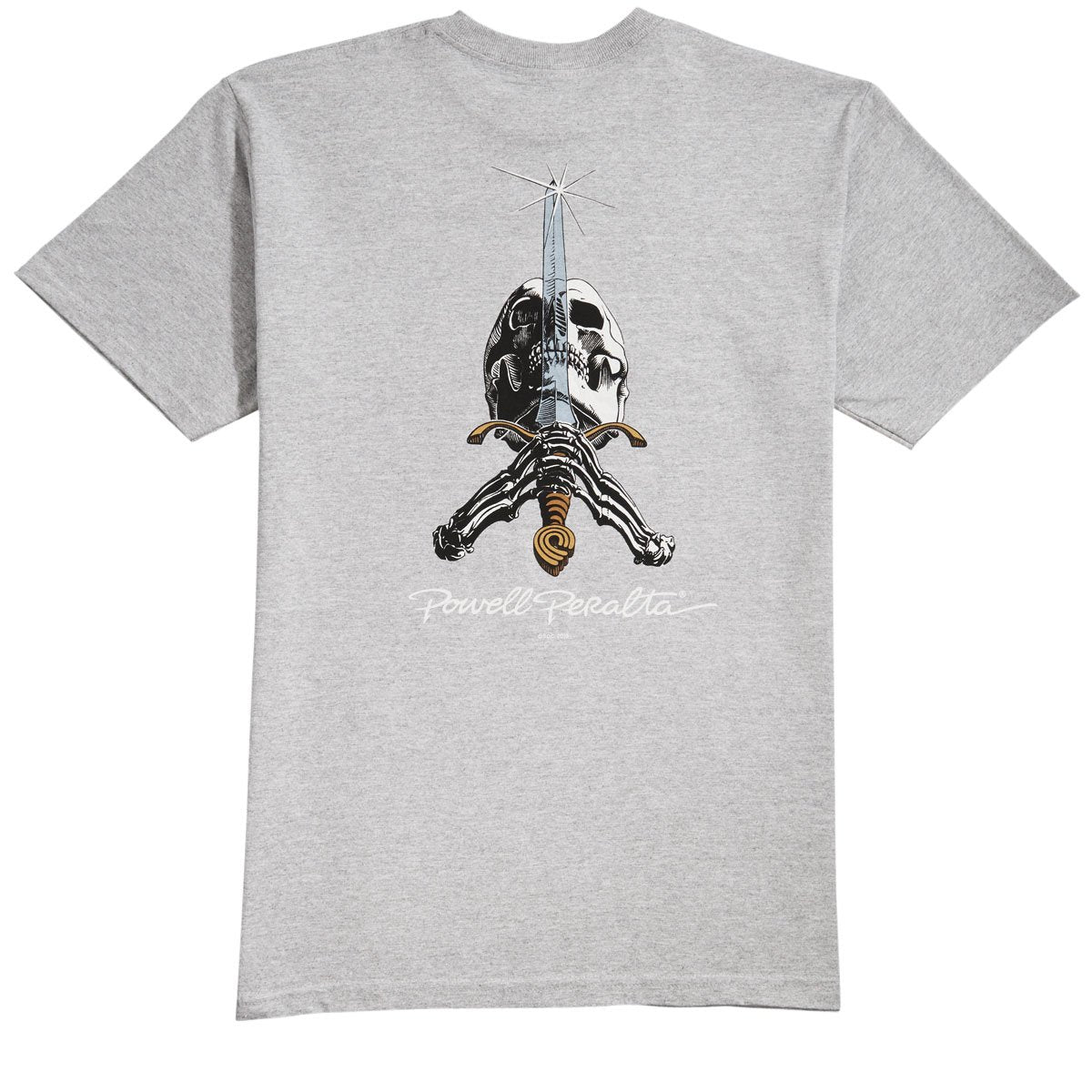 Powell-Peralta Skull and Sword T-Shirt - Athletic Heather image 1