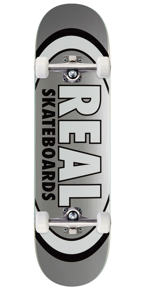 Real Team Classic Oval Skateboard Complete - Silver - 7.75