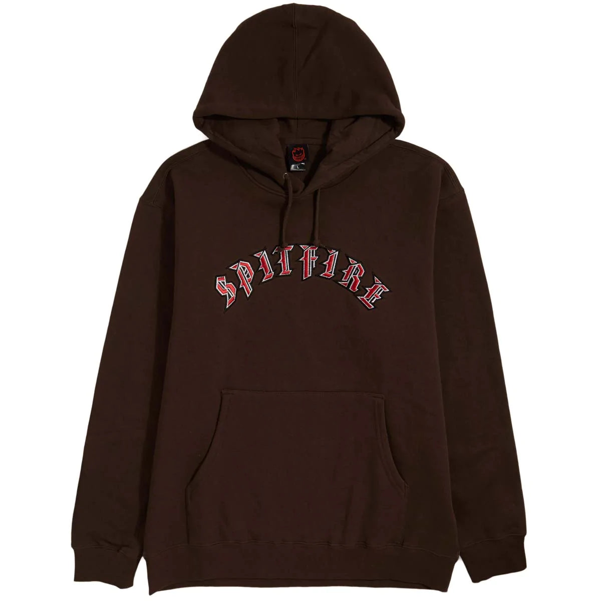 Spitfire Old E Emb Hoodie - Brown/Red/Black/White image 1