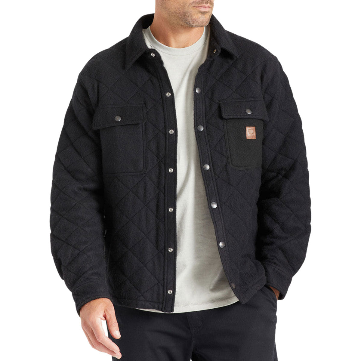 Brixton Cass Quilted Fleece Jacket - Black image 1