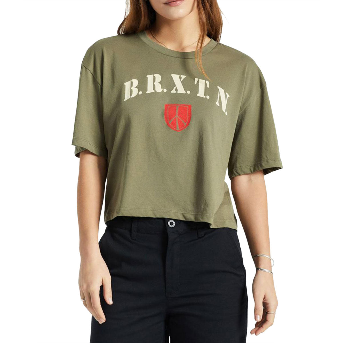 Brixton Womens Peace Shield Skimmer Shirt - Olive Surplus image 1