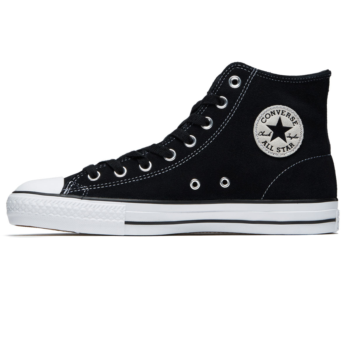 Converse Chuck Taylor All Star Pro Suede Hi Shoes - Black/Black/White image 2