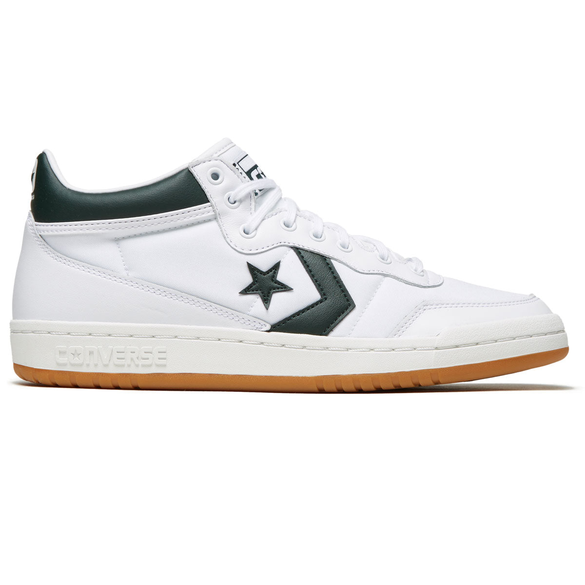 Converse Fastbreak Pro Leather Mid Shoes - White/Deep Emerald/Gum image 1