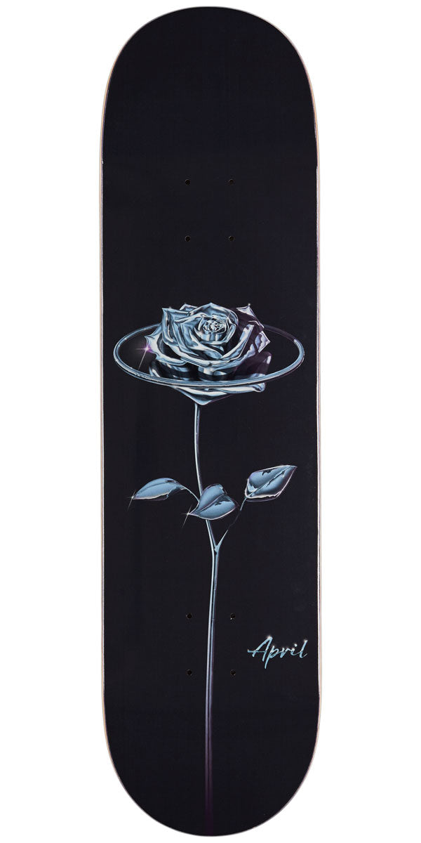 April Chrome Rose Skateboard Deck - Black - 8.125