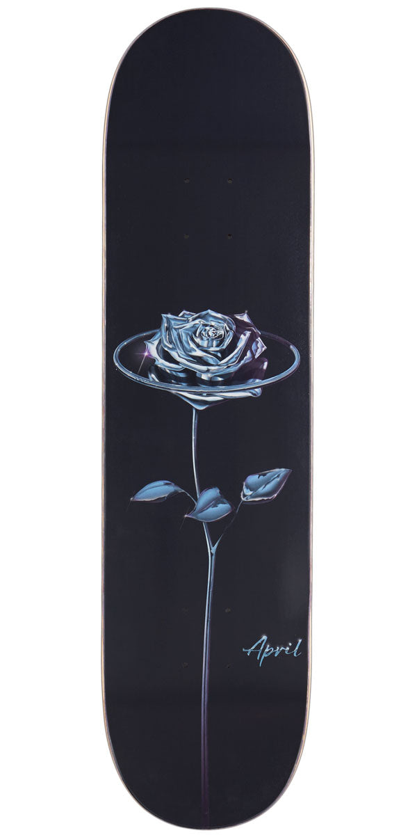 April Chrome Rose Skateboard Deck - Black - 8.00