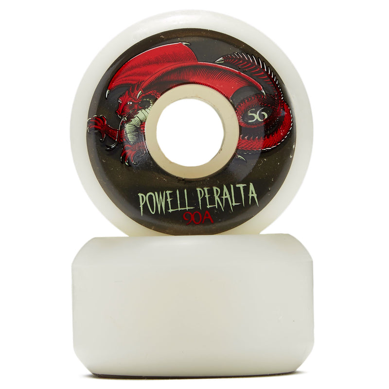 Powell-Peralta Oval Dragon 4 90A Skateboard Wheels - White - 56mm
