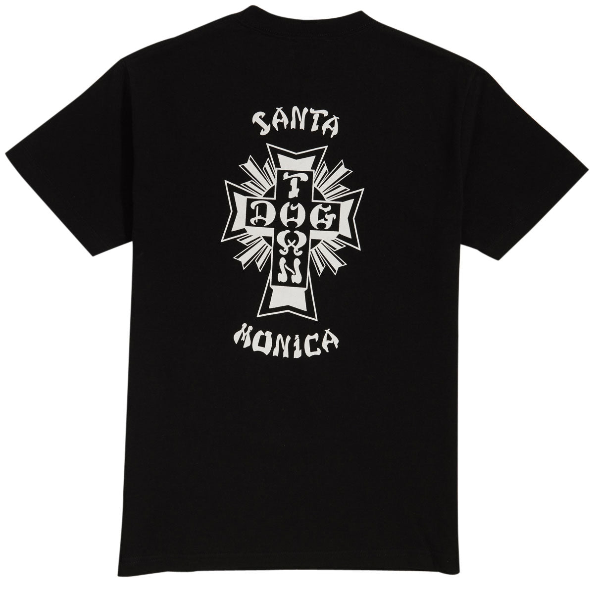 Dogtown Cross Logo Santa Monica T-Shirt - Black/White