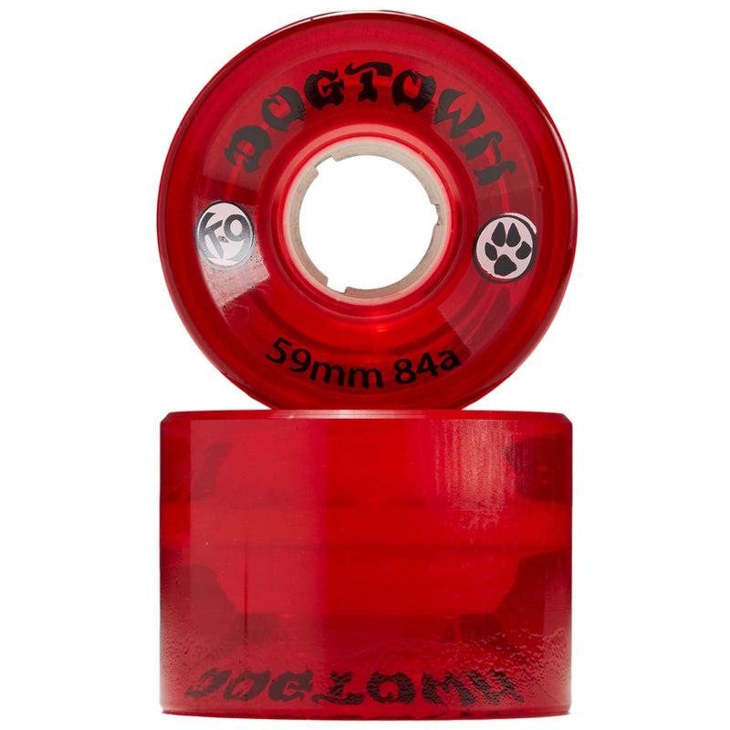 Dogtown K-9 84a Skateboard Wheels - Clear Red - 59mm