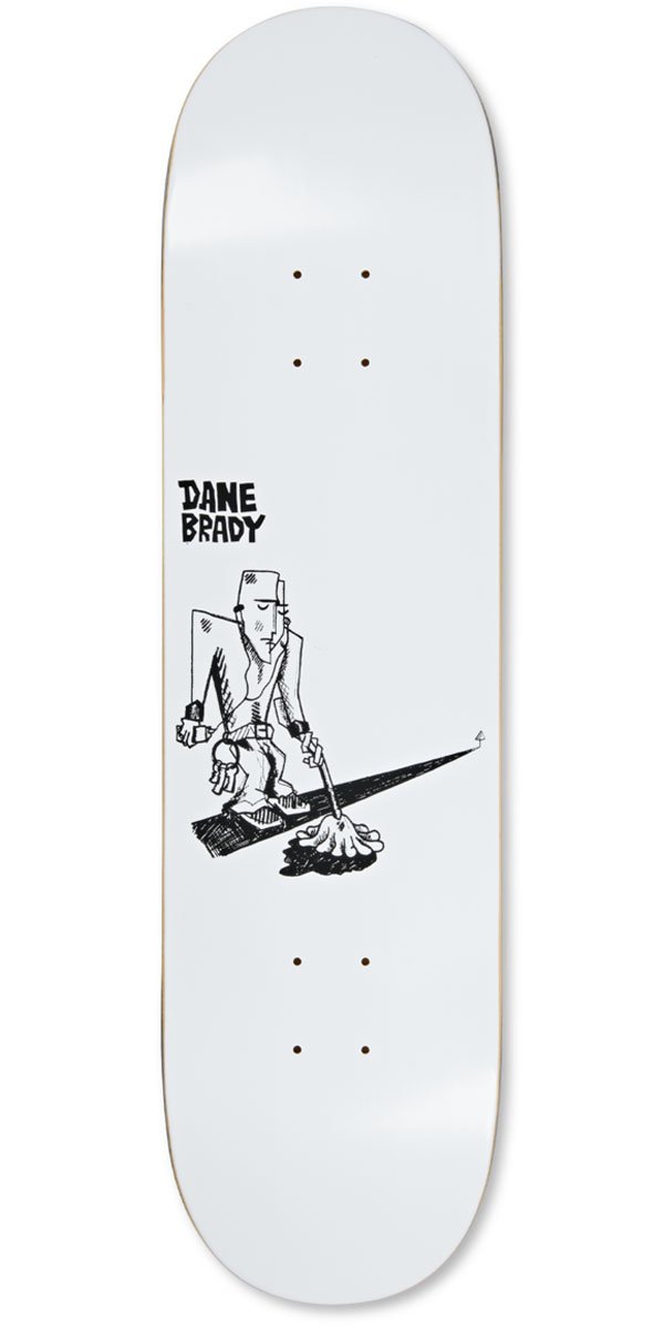 Polar Dane Brady Mopping Skateboard Deck - White - 8.25