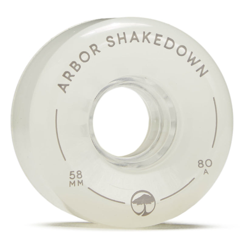 Arbor Shakedown 80a Longboard Wheels - Ghost White - 58mm