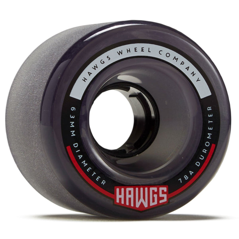 Hawgs Fatty 78a Stone Ground Longboard Wheels - Clear Black - 63mm