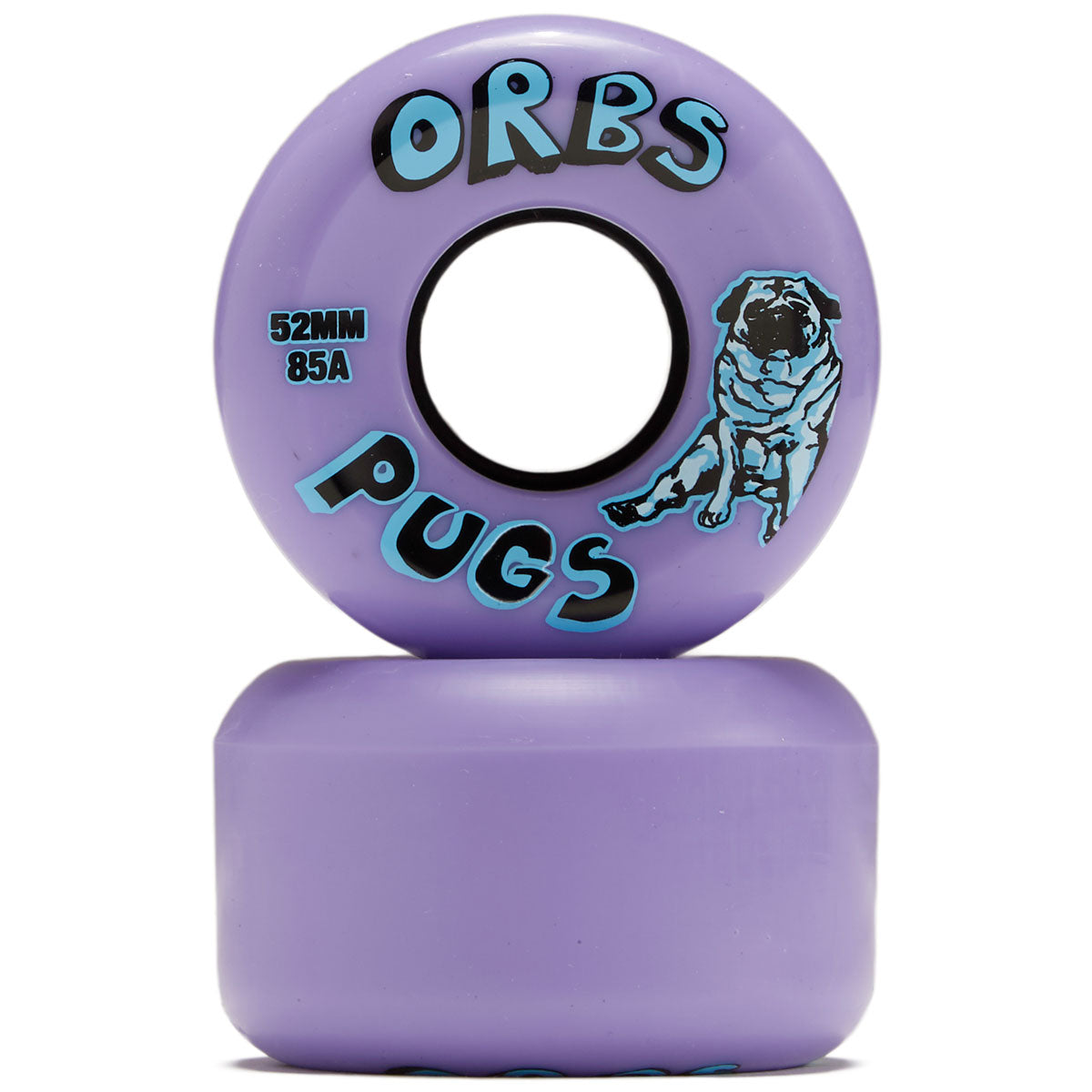 Welcome Orbs Pugs Conical 85A Skateboard Wheels - Lavender - 52mm image 2
