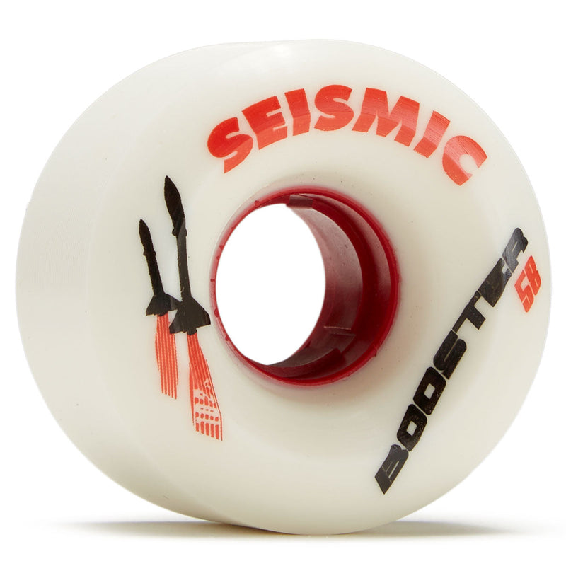 Seismic Booster 102a Longboard Wheels - White/Red - 58mm