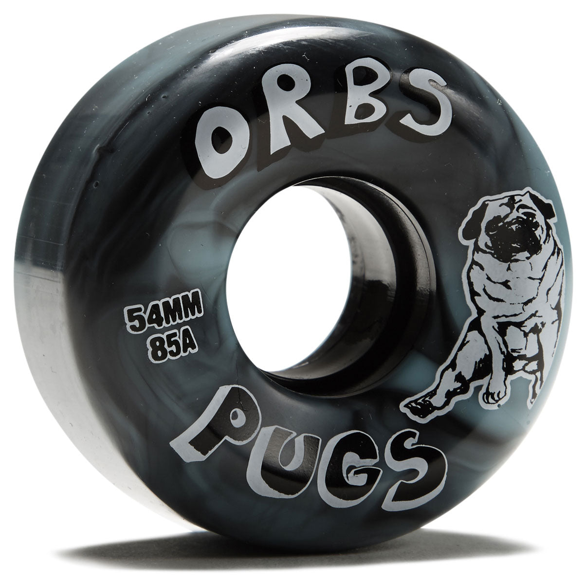Welcome Orbs Pugs Conical 85A Skateboard Wheels - Black/Blue Swirl - 54mm image 1