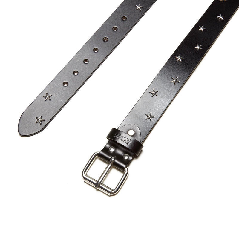 CCS Star Studded Leather Belt - Black
