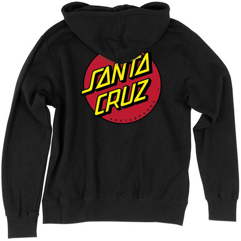 Santa Cruz Classic Dot Zip Up Hoodie - Black